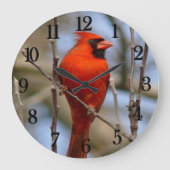Red Cardinal Große Wanduhr (Vorderseite)
