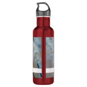 Red Cardinal in Winter Nature Foto von Christmas Edelstahlflasche (Rückseite)