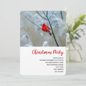 Red Cardinal in Winter Nature Foto von Christmas Einladung (Stehend Vorderseite)