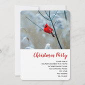 Red Cardinal in Winter Nature Foto von Christmas Einladung (Vorderseite)