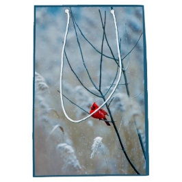 Red Cardinal in Winter Nature Foto von Christmas Mittlere Geschenktüte