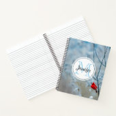 Red Cardinal in Winter Nature Foto von Christmas Notizblock (Innenseite)