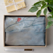 Red Cardinal in Winter Nature Foto von Christmas Seidenpapier (Geschenk)