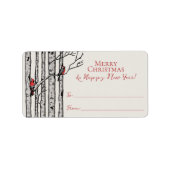 Red Cardinal Merry Christmas To From Stickers Adressaufkleber (Vorne)