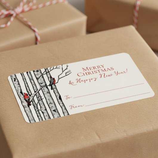 Red Cardinal Merry Christmas To From Stickers Adressaufkleber