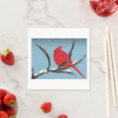 Red Cardinal On A Branch Paper Napkins Serviette (Beispiel)