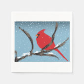 Red Cardinal On A Branch Paper Napkins Serviette (Vorderseite)