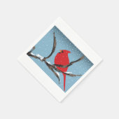 Red Cardinal On A Branch Paper Napkins Serviette (Ecke)
