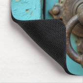 Red Cardinal On a Rusty Door Knocker Mousepad (Ecke)