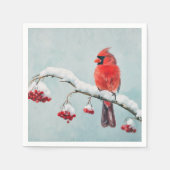 Red Cardinal Paper Napkin Serviette (Vorderseite)