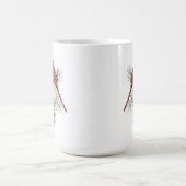 Red Cardinal, Pine Cones, Branch, Ribbon Christmas Kaffeetasse (Mittel)