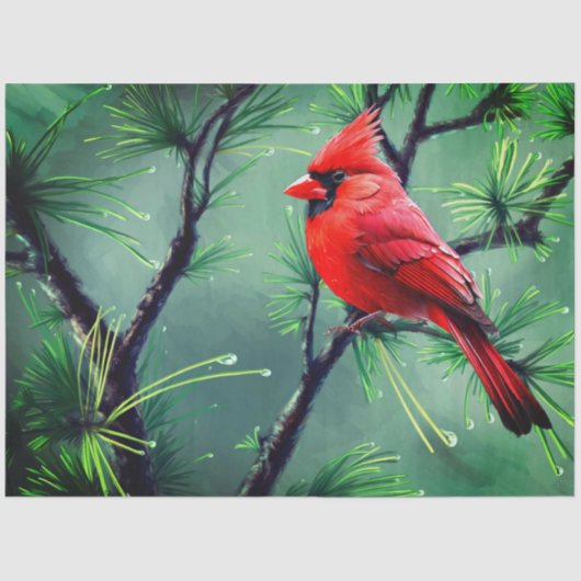 Red Cardinal Tissue Paper Seidenpapier (Vorderseite)