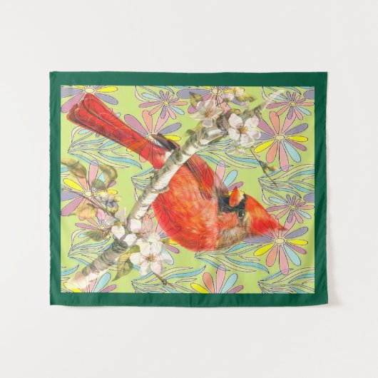 red cardinal wandteppich (Vorderseite (Horizontal))