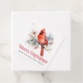 Red cardinal winter branch Merry Christmas to from Geschenkanhänger (Beispiel)