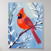 Red Cardinal | Winter Watercolor Holiday Poster (Vorne)