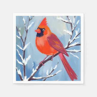 Red Cardinal | Winter Watercolor Holiday Serviette