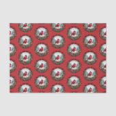 Red Cardinal with Holly Berries Seidenpapier (Vorderseite)