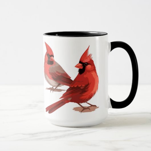 red cardinals Wall Clock Tasse (Rechts)