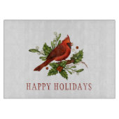 Red Carinal Holly Berries Mistletoe Weihnachten Schneidebrett (Vorderseite)