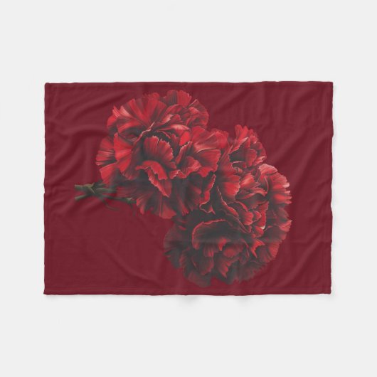 Red Carnants Blanket Fleecedecke (Vorderseite (Horizontal))