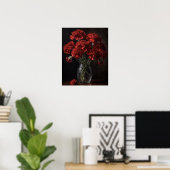 Red Carnation Blumen Art Print Poster (Heimbüro)