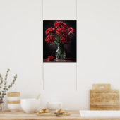 Red Carnation Blumen Art Print Poster (Küche)