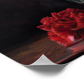 Red Carnation Blumen Art Print Poster (Ecke)