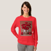 Red Carnation Bouquet Long Sleeve T-Shirt (Vorne ganz)