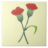 Red Carnation Buds Decorative Tile Fliese (Vorderseite)