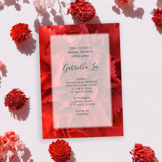Red Carnation Floral Brautparty Einladung