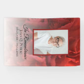 Red Carnation Floral Celebration of Life Funeral Banner (Horizontal)