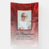 Red Carnation Floral Celebration of Life Funeral Banner (Vertikal)