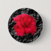 Red Carnation Floral Fantasy Button (Vorderseite)