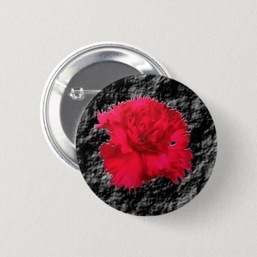 Red Carnation Floral Fantasy Button (Vorne & Hinten)