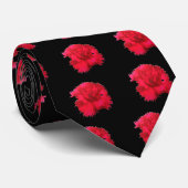 Red Carnation Floral Fantasy Krawatte (Gerollt)