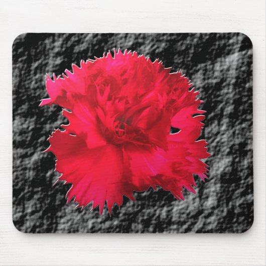 Red Carnation Floral Fantasy Mousepad (Vorne)