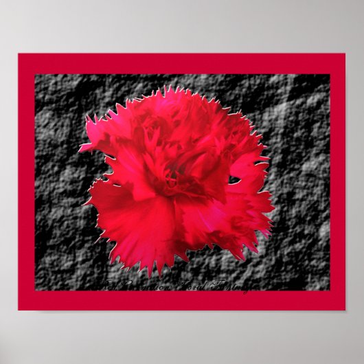 Red Carnation Floral Fantasy Print Poster (Vorne)