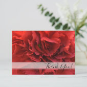 Red Carnation Floral Vielen Dank Dankeskarte (Stehend Vorderseite)