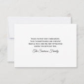 Red Carnation Floral Vielen Dank für Ihr Beileid Dankeskarte (Rückseite)