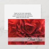 Red Carnation Floral Vielen Dank für Ihr Beileid Dankeskarte (Vorne/Hinten)