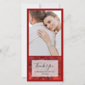 Red Carnation Floral Wedding Vielen Dank Dankeskarte (Vorderseite)