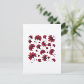 Red Carnation Folk Vector Pattern Blume Dankeskarte (Stehend Vorderseite)