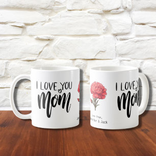 Red Carnation I Liebe You Mama Kaffeetasse