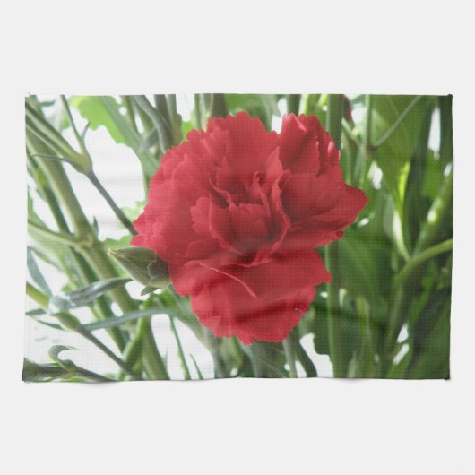 Red Carnation Kittuch Handtuch (Horizontal)