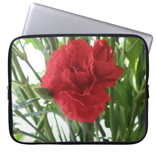 Red Carnation Laptop Bag Laptopschutzhülle (Vorderseite)