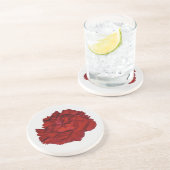 Red Carnation Sandstone Untersetzer (Seite)