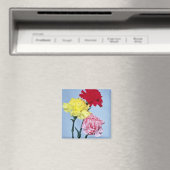 Red Carnation Study on white Blume Magnet (In Situ (Geschirrspüler))
