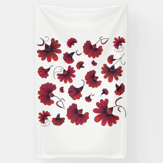 Red Carnation Vector Pattern Blume Banner (Vertikal)