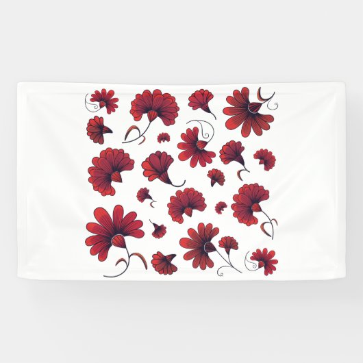 Red Carnation Vector Pattern Blume Banner (Horizontal)
