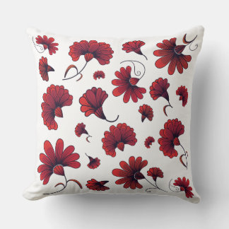 Red Carnation Vector Pattern Blume Kissen
